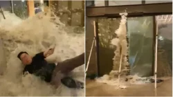 Topan Super Ragasa di Hong Kong Hancurkan Pintu Kaca dan Banjir di Lobi Hotel